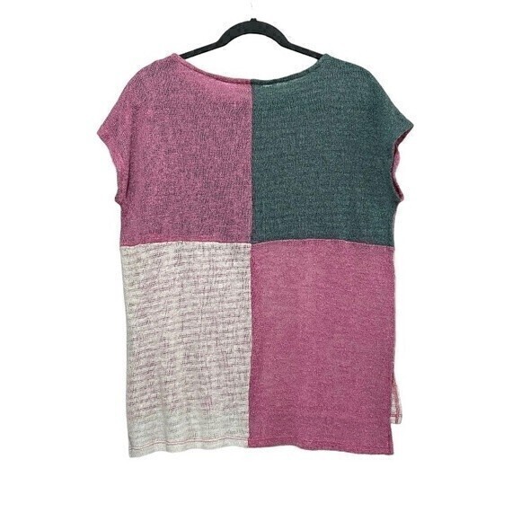 Oddy‎ Pink\Green High Low Crochet Top Size M - Picture 3 of 10